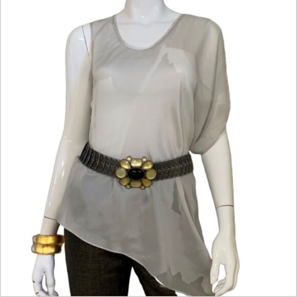 NWT Helmut Lang silk one-arm asymmetical top-S - Picture 2 of 10